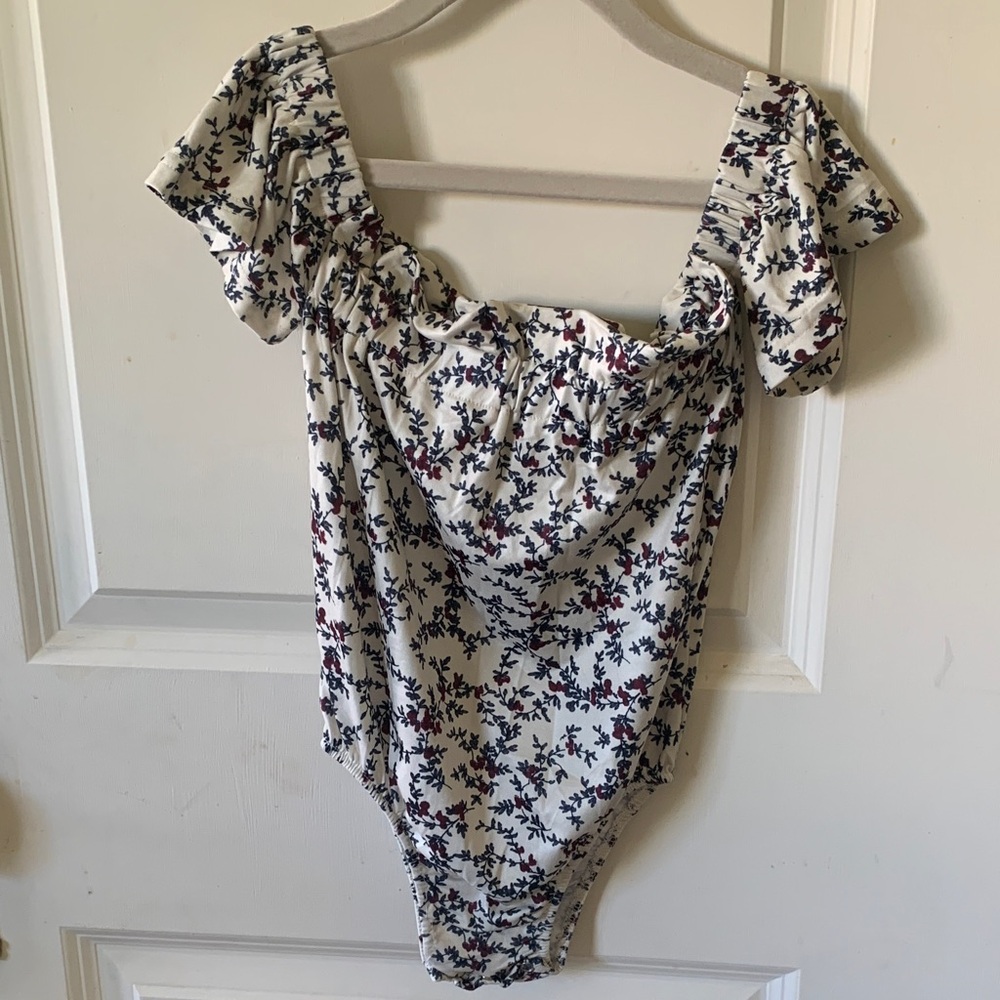 Floral Kids One Piece Bodysuit - White and Purple